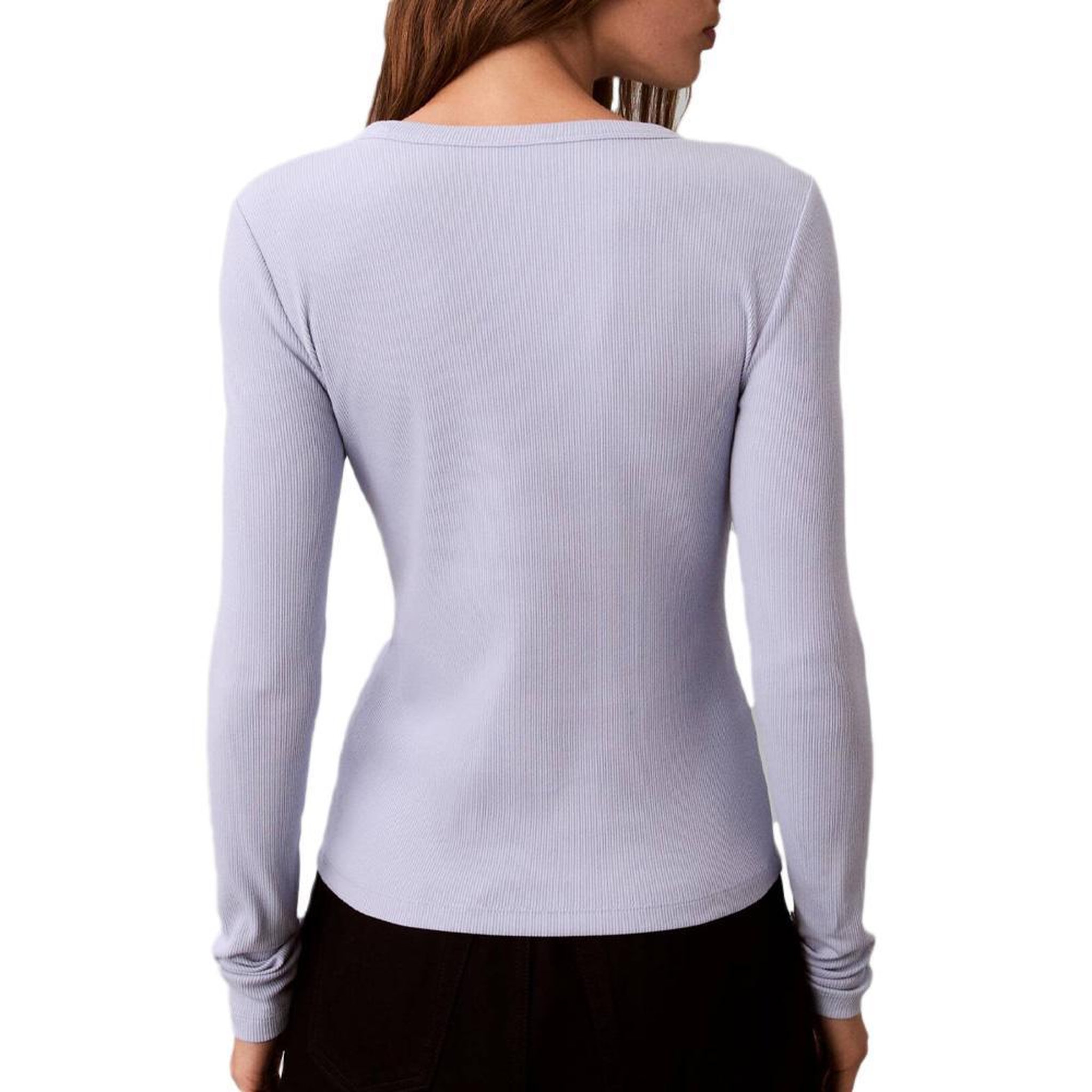 Voir la diapositive 2 : CALVIN KLEIN JEANS T-Shirt Manches Longues Mauve Femme Calvin Klein Jeans Label