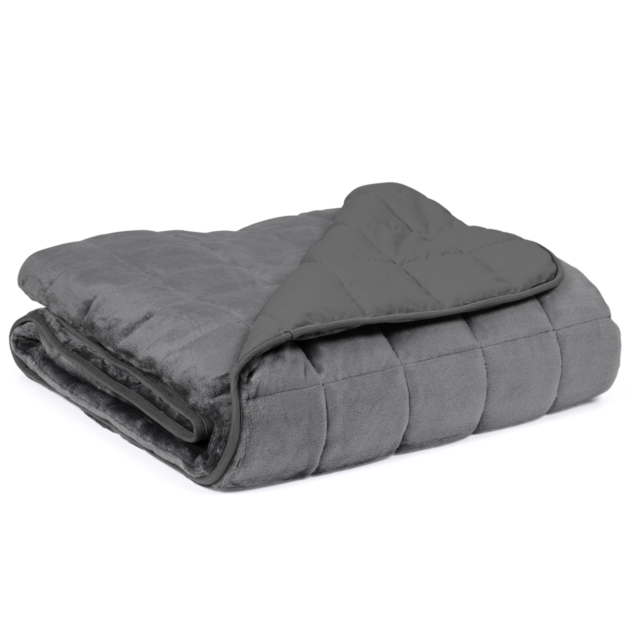 ID MARKET Couverture lestée 150x200 cm celeste bicolore gris clair et gris 7 kg