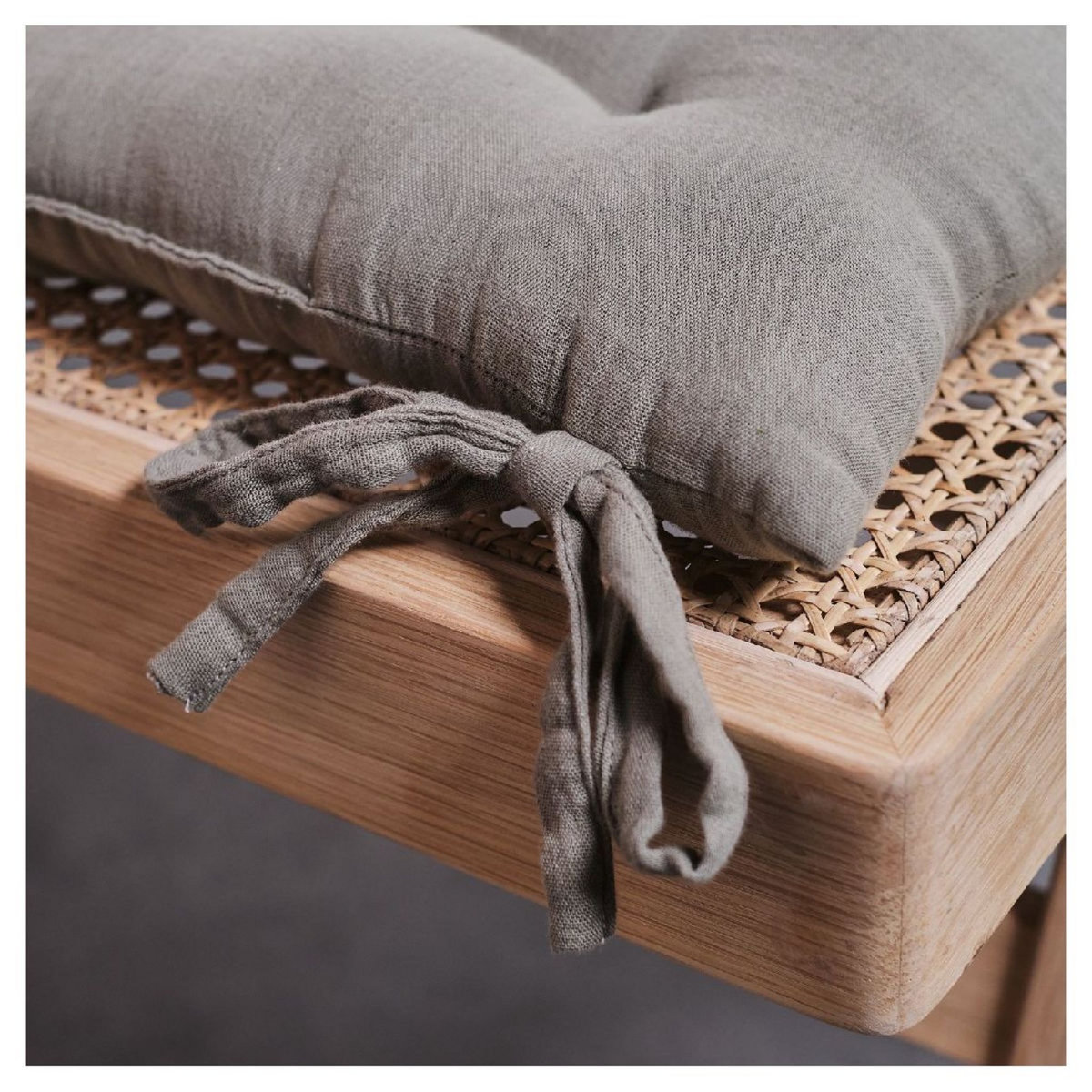 TODAY Galette de chaise unie matelassée en gaze de coton INDIAN FLOWERS