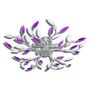 Voir la diapositive 2 : VIDAXL Plafonnier avec bras en acrylique Violet et blanc 5ampoules E14