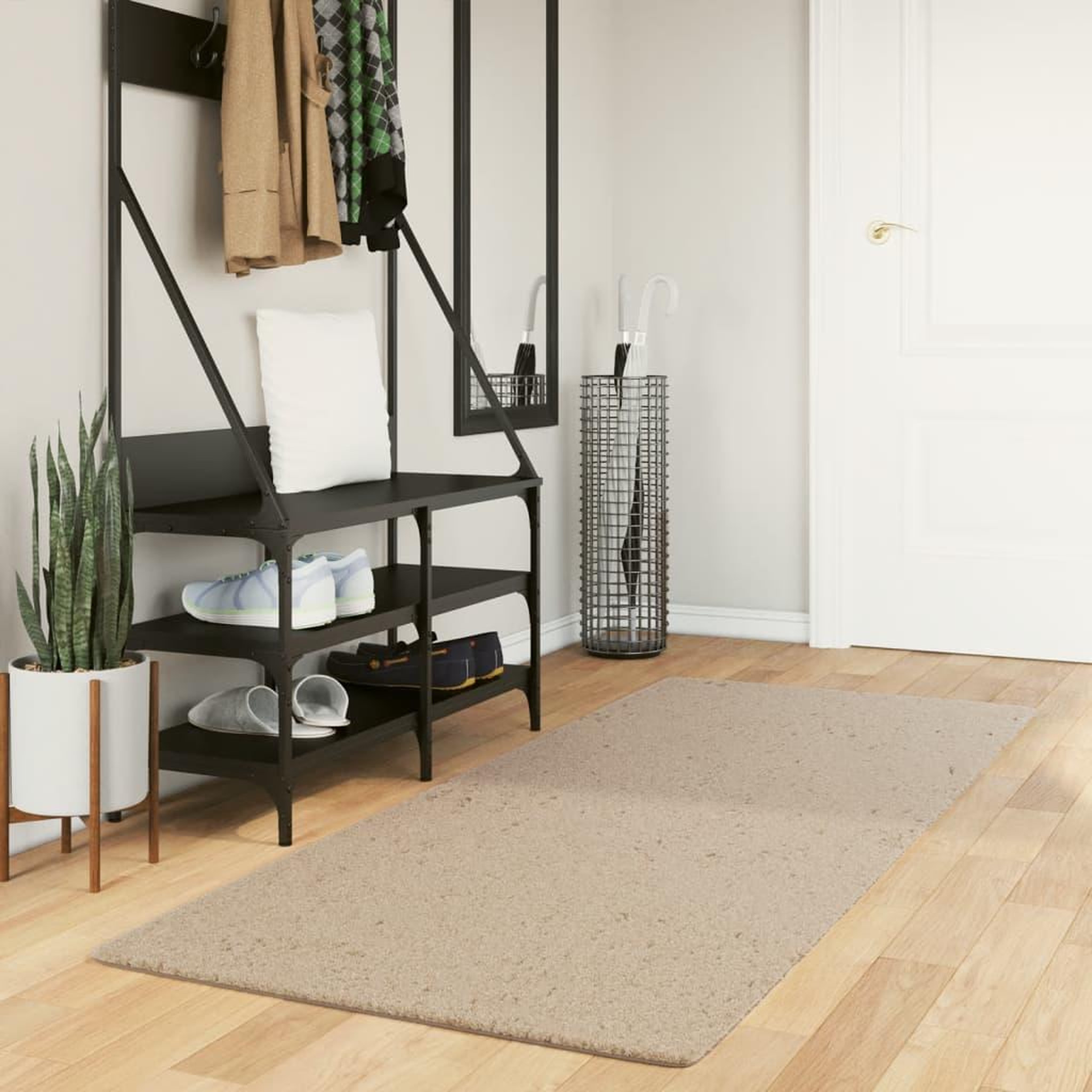 VIDAXL Tapis HUARTE a poils courts doux et lavable sable 80x200 cm