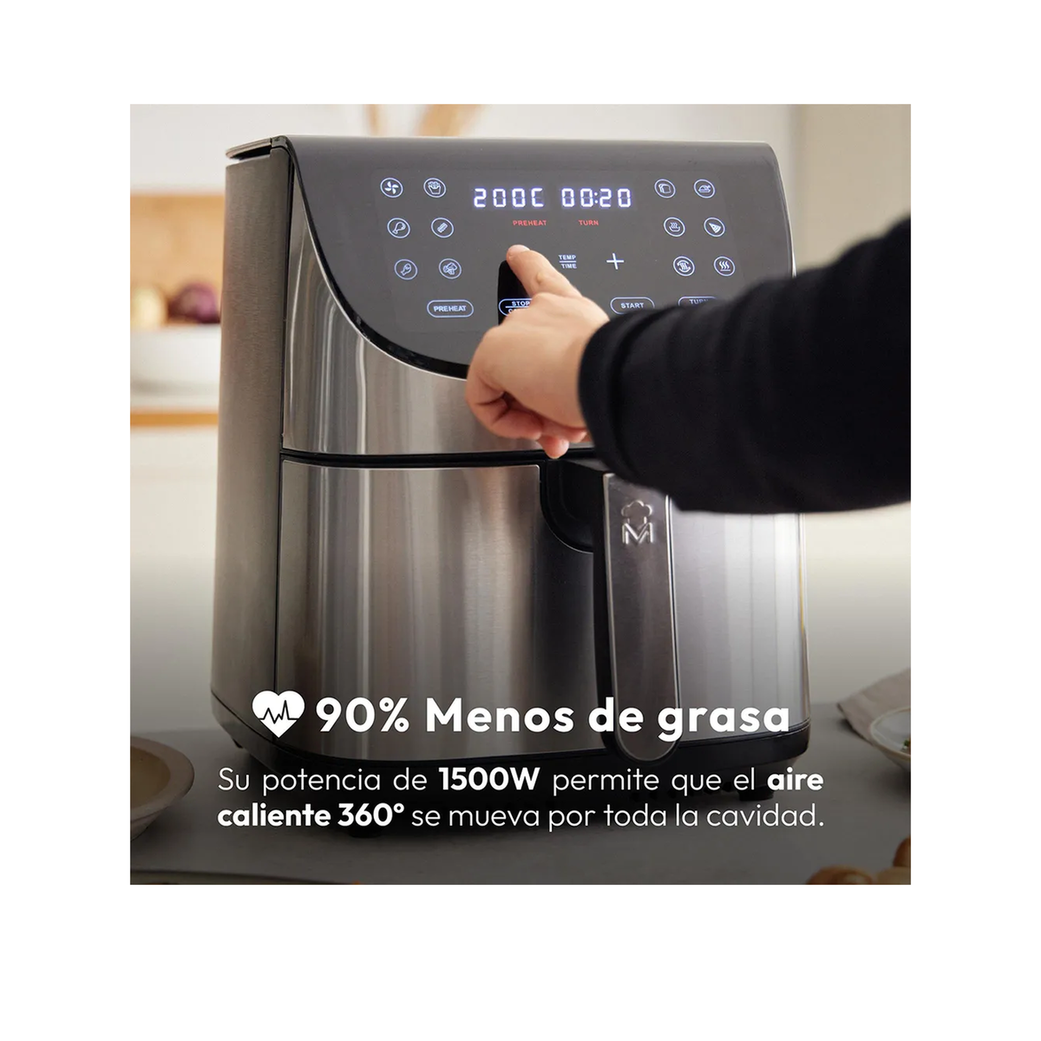 Voir la diapositive 3 : ASTER Friteuse à air Masterpro ROCKET 700 7 L 1800 W