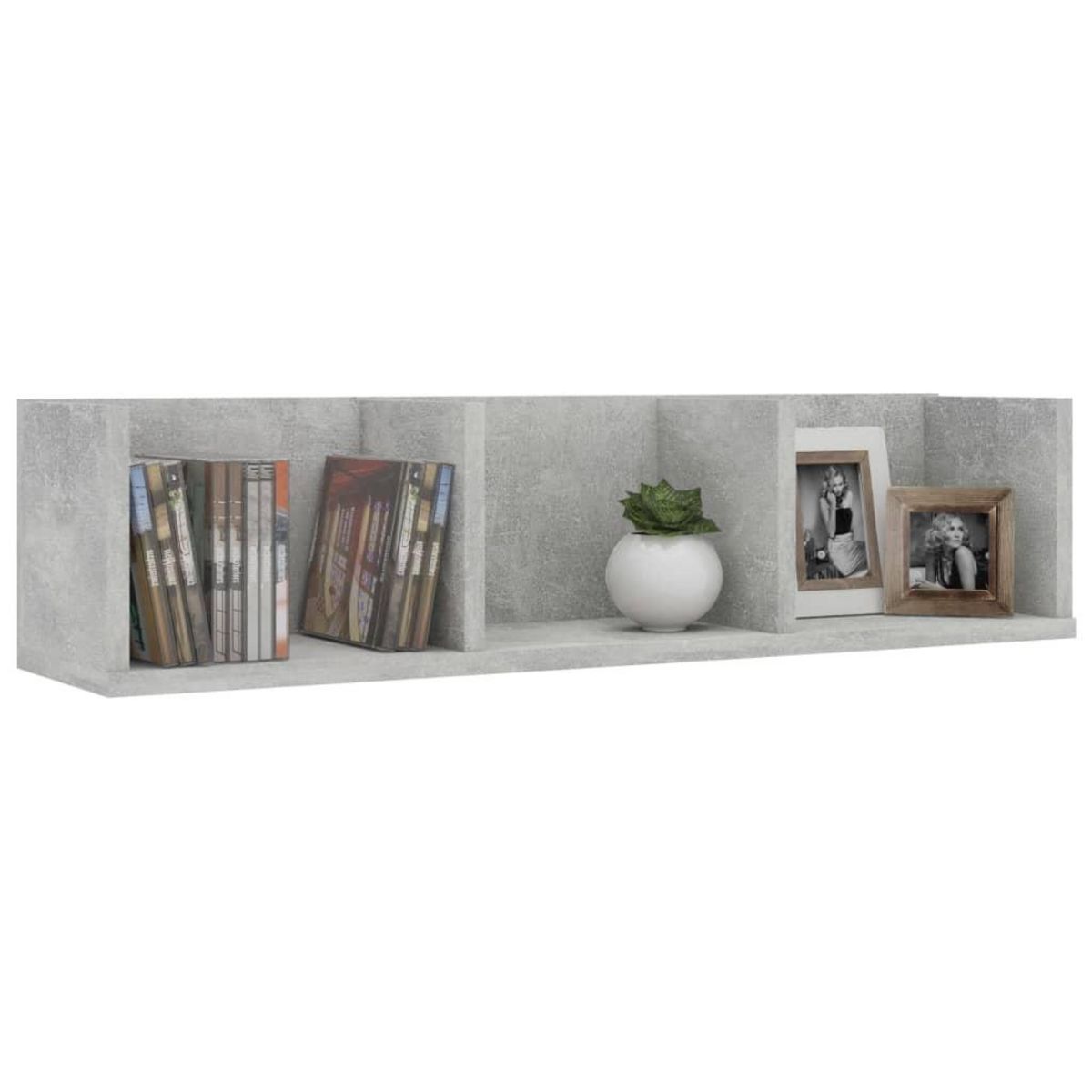 VIDAXL Etagere murale a CD Gris beton 75x18x18 cm Bois d'ingenierie