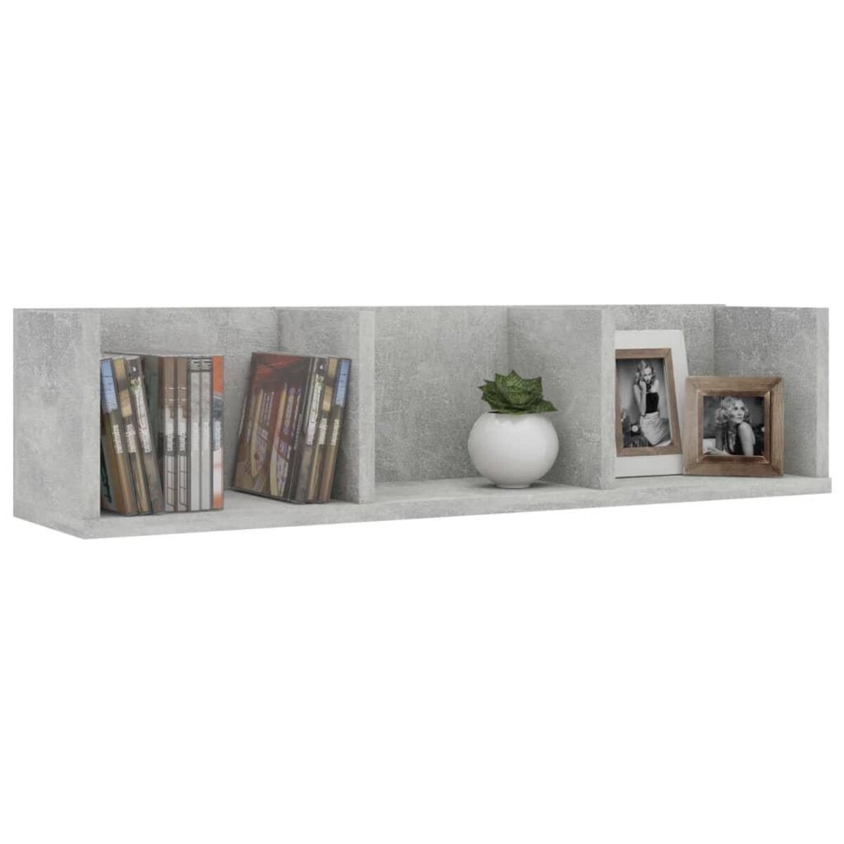 VIDAXL Etagere murale a CD Gris beton 75x18x18 cm Bois d'ingenierie
