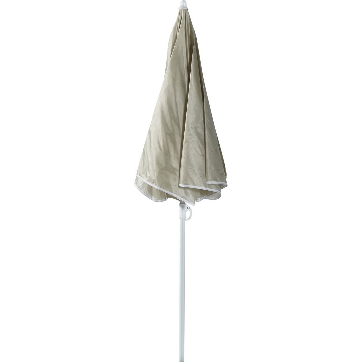 GARDENSTAR Parasol droit de plage rond - Acier et polyester - Gris - D1,4m