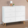 Voir la diapositive 2 : ID MARKET Commode 6 tiroirs EMMIE 110 cm scandinave blanc