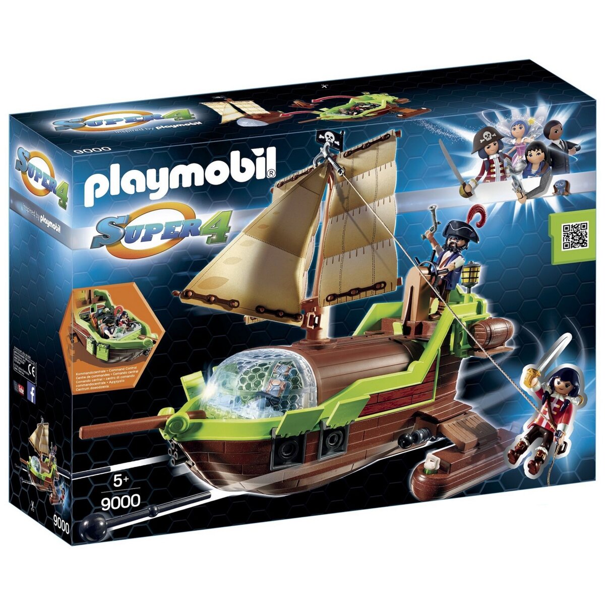 PLAYMOBIL 9000 - Super 4 - Bateau Pirate Caméléon avec Ruby