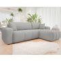 Voir la diapositive 1 : BEST MOBILIER Nicole - canapé d'angle réversible 4 places convertible avec coffre en tissu