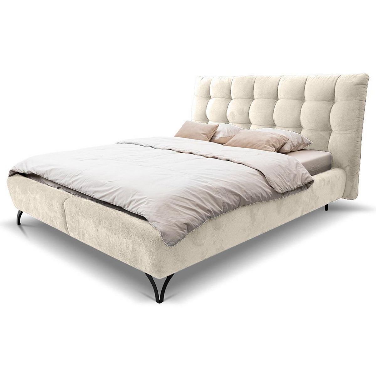 LISA DESIGN Sohan - lit coffre - 160x200 - en tissu bouclette - sommier inclus