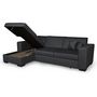 Voir la diapositive 5 : Canapé d'angle gauche convertible 4 places avec coffre  de rangement revêtement tissu PU CARIBEA 