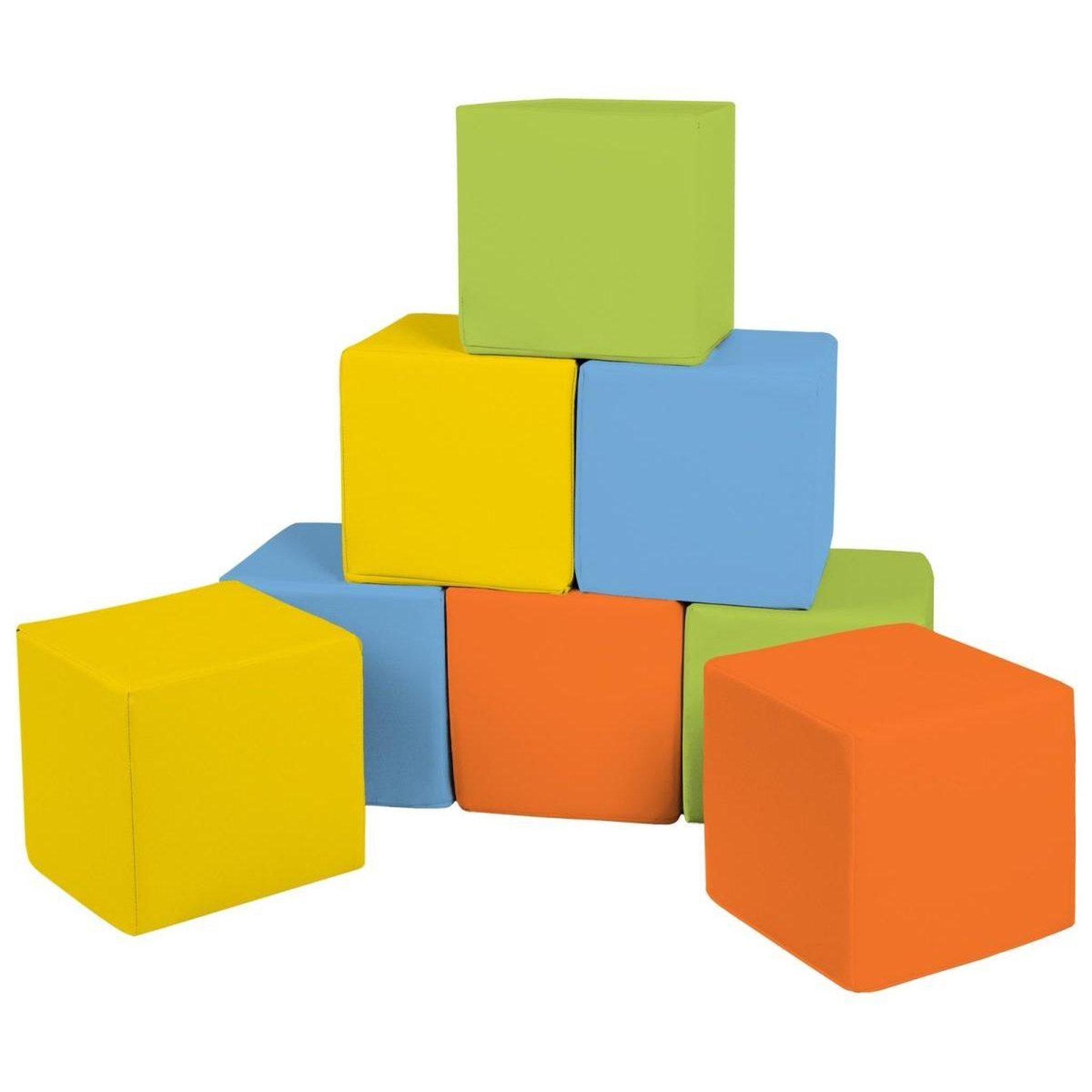 VELINDA Cubes - Lot de 8 blocs en mousse — jaune, vert, bleu, orange