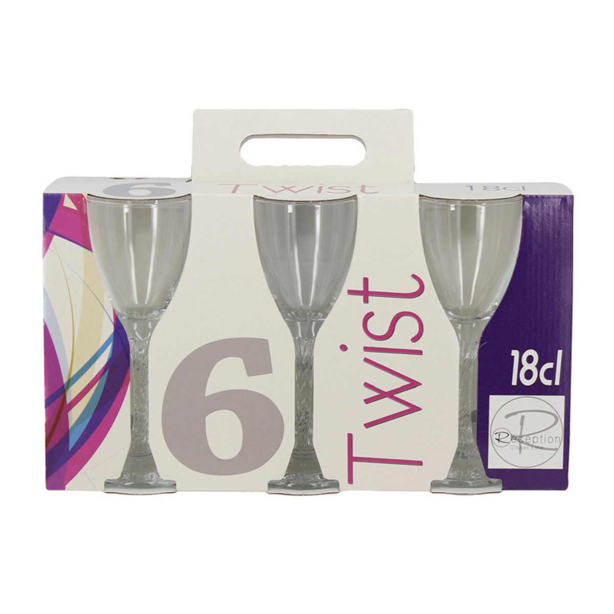 Lot de 6 verres à vin 18 cl TWIST