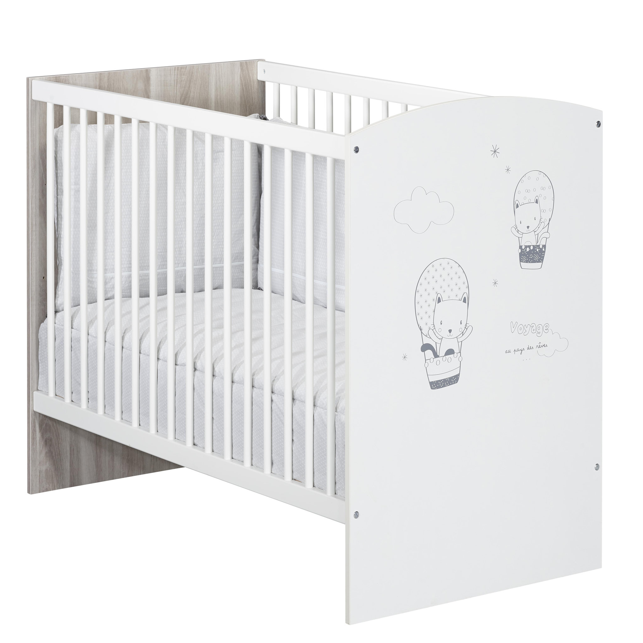 Voir la diapositive 1 : BABY PRICE Lit bébé 120 x 60cm BALLOON 2, sommier 3 positions