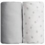 Voir la diapositive 1 : Babycalin Lot de 2 draps housse pour lit bébé étoiles 60 x 120 cm