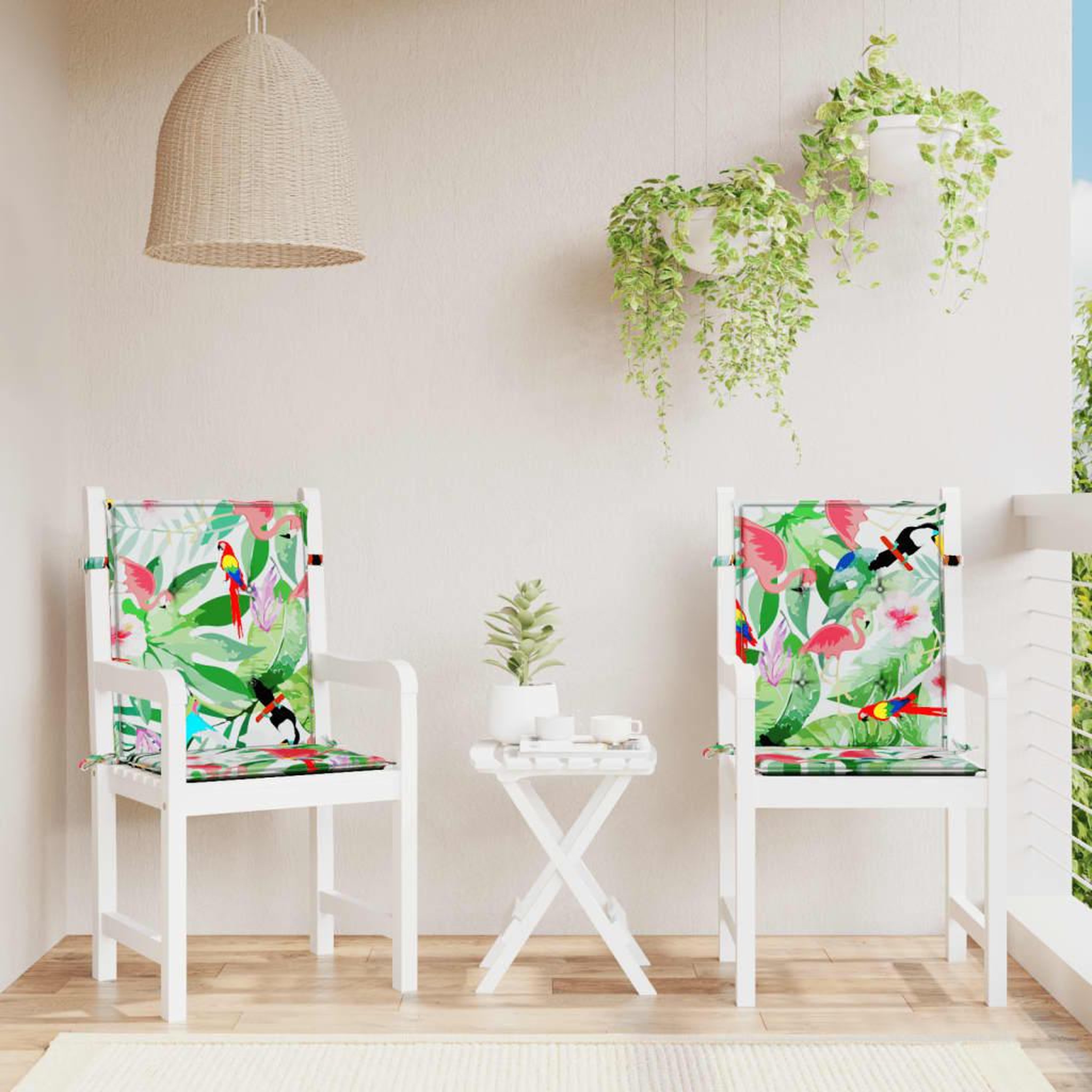 VIDAXL Coussins de chaise a dossier bas lot de 2 multicolore tissu