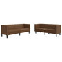 Voir la diapositive 2 : VIDAXL Ensemble de canape Chesterfield 2 pcs marron similicuir daim