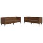 Voir la diapositive 2 : VIDAXL Ensemble de canape Chesterfield 2 pcs marron similicuir daim