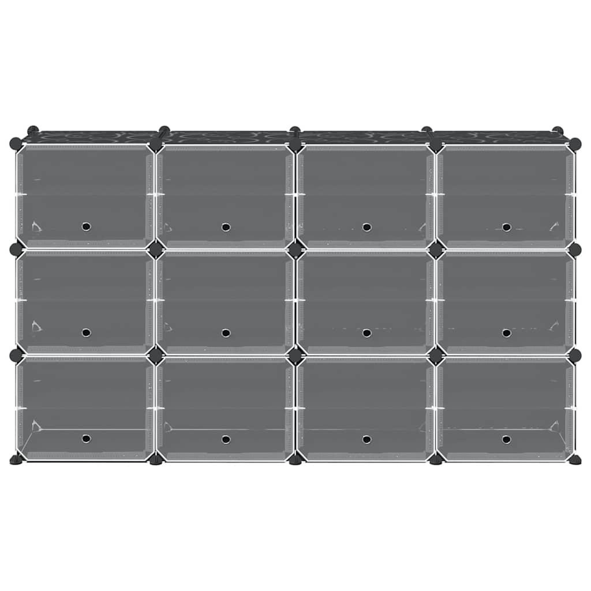 Voir la diapositive 4 : VIDAXL Cubes de rangement 12 pcs avec portes noir PP