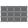 Voir la diapositive 4 : VIDAXL Cubes de rangement 12 pcs avec portes noir PP