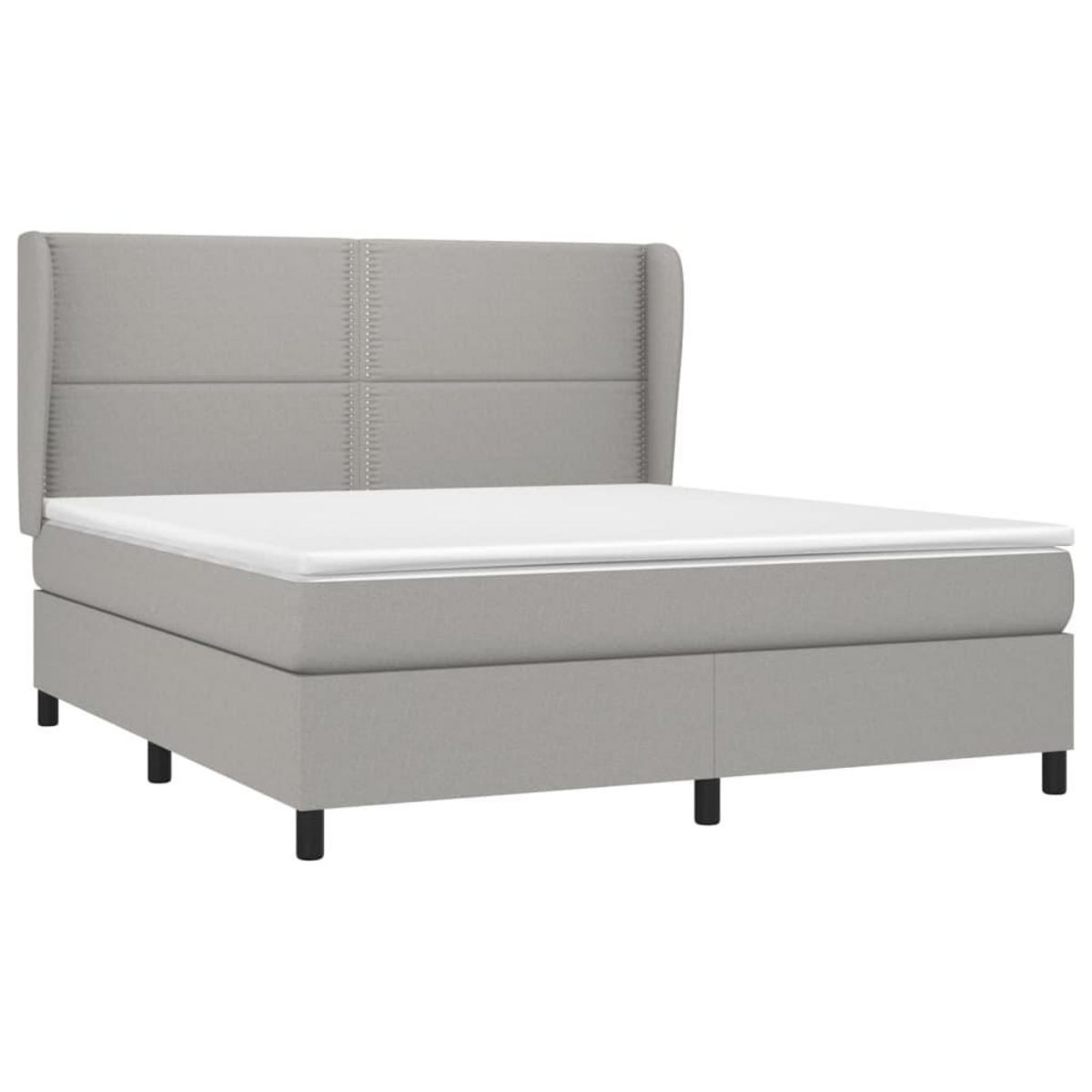 VIDAXL Sommier a lattes de lit avec matelas Gris clair 180x200cm Tissu