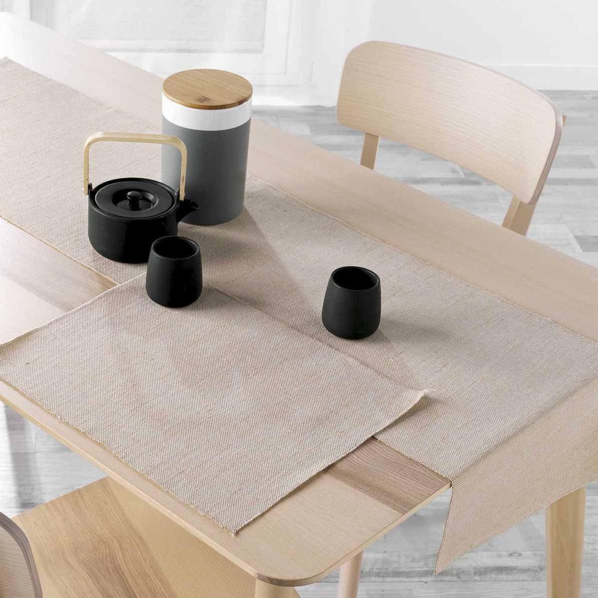Voir la diapositive 2 : Douceur d'Intérieur Chemin de table en jute  tessi  35x140cm beige