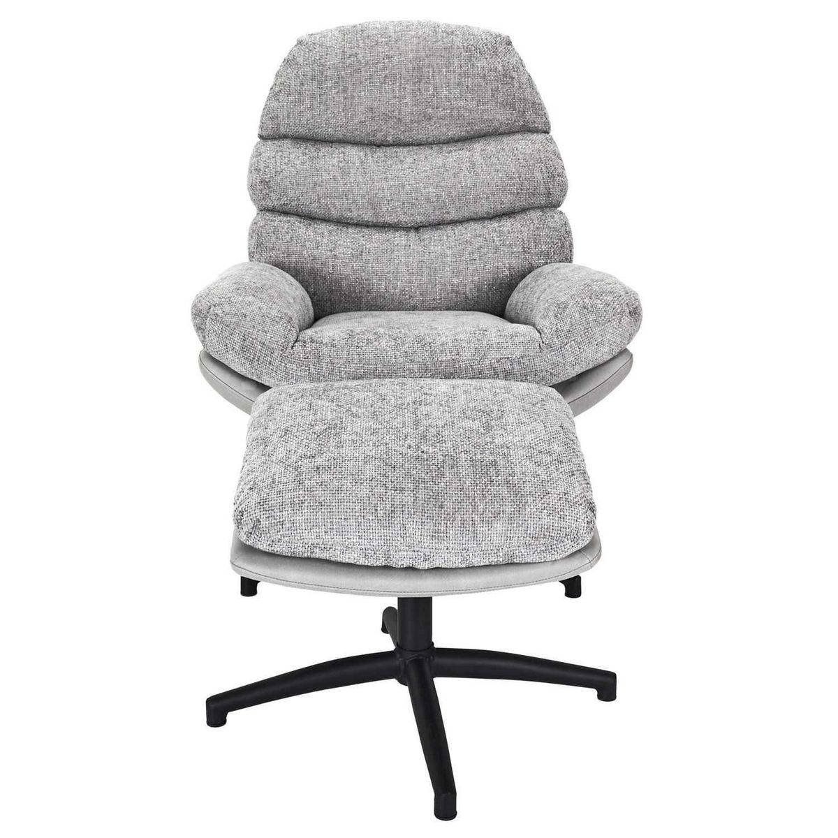 The Home Deco Factory Fauteuil relax Horten avec repose pieds - Gris