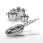 ELO Lot 2 Poêles 24/28cm & 3 Faitouts 12/16/24cm Elo Relief Solution