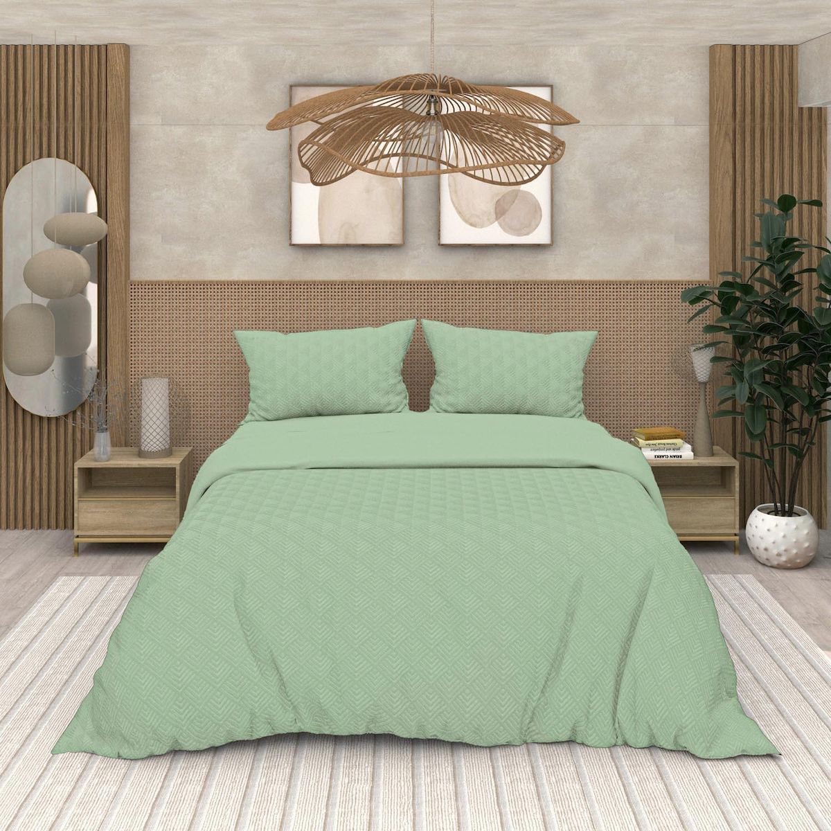 SOLEIL D'OCRE Parure housse de couette 3D microfibre GAIA, par Soleil d'Ocre