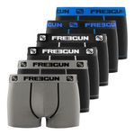 FREEGUN Lot de 6 boxers enfant en coton uni. Coloris disponibles : Noir