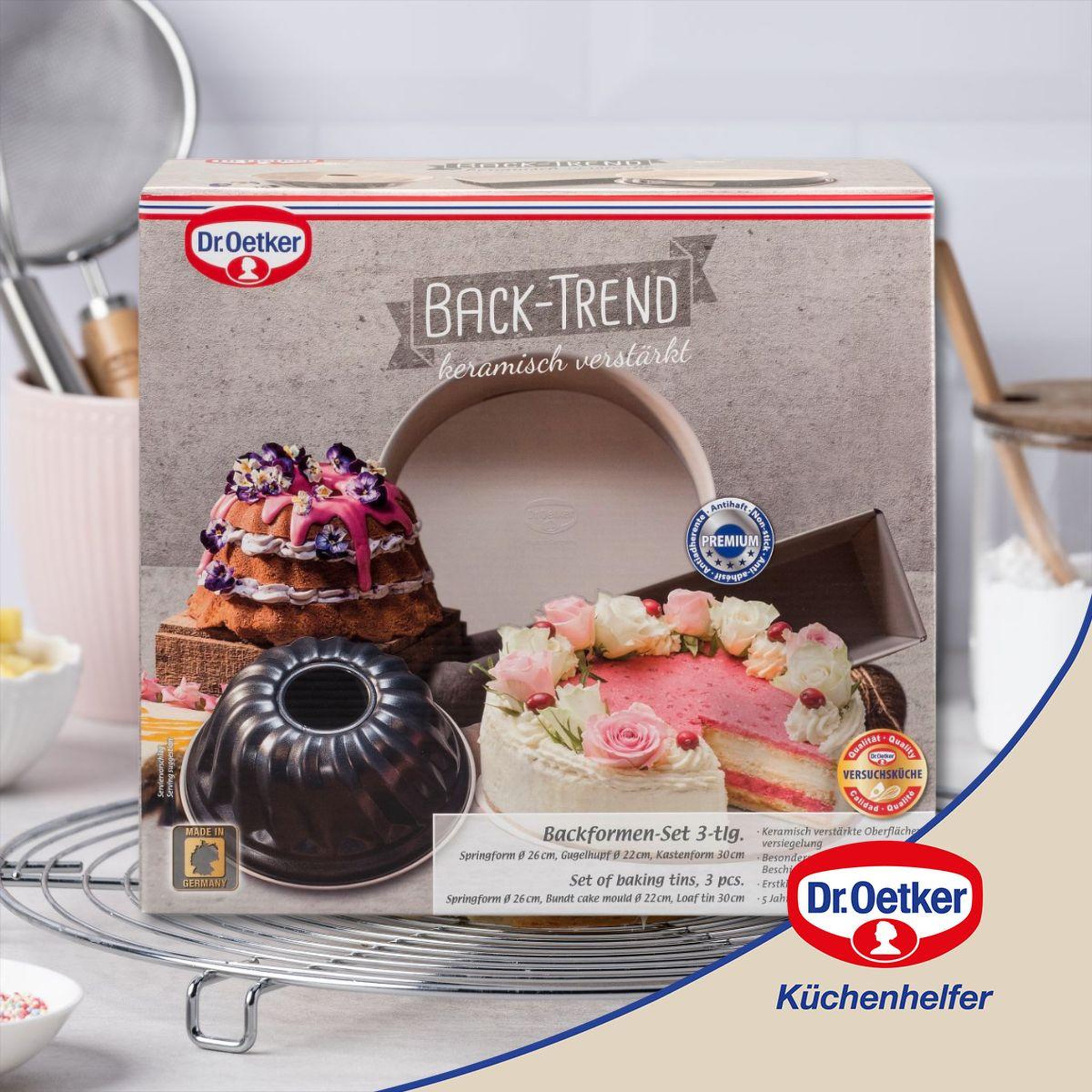 Voir la diapositive 5 : DR.OETKER Set de 3 moules à pâtisserie dr oetker back-trend