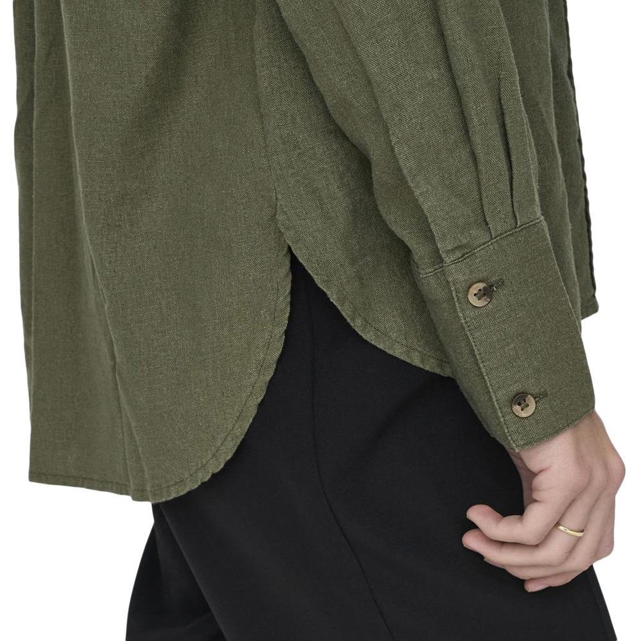 Voir la diapositive 2 : JACQUELINE DE YONG Chemise Kaki Femme JDY Linen