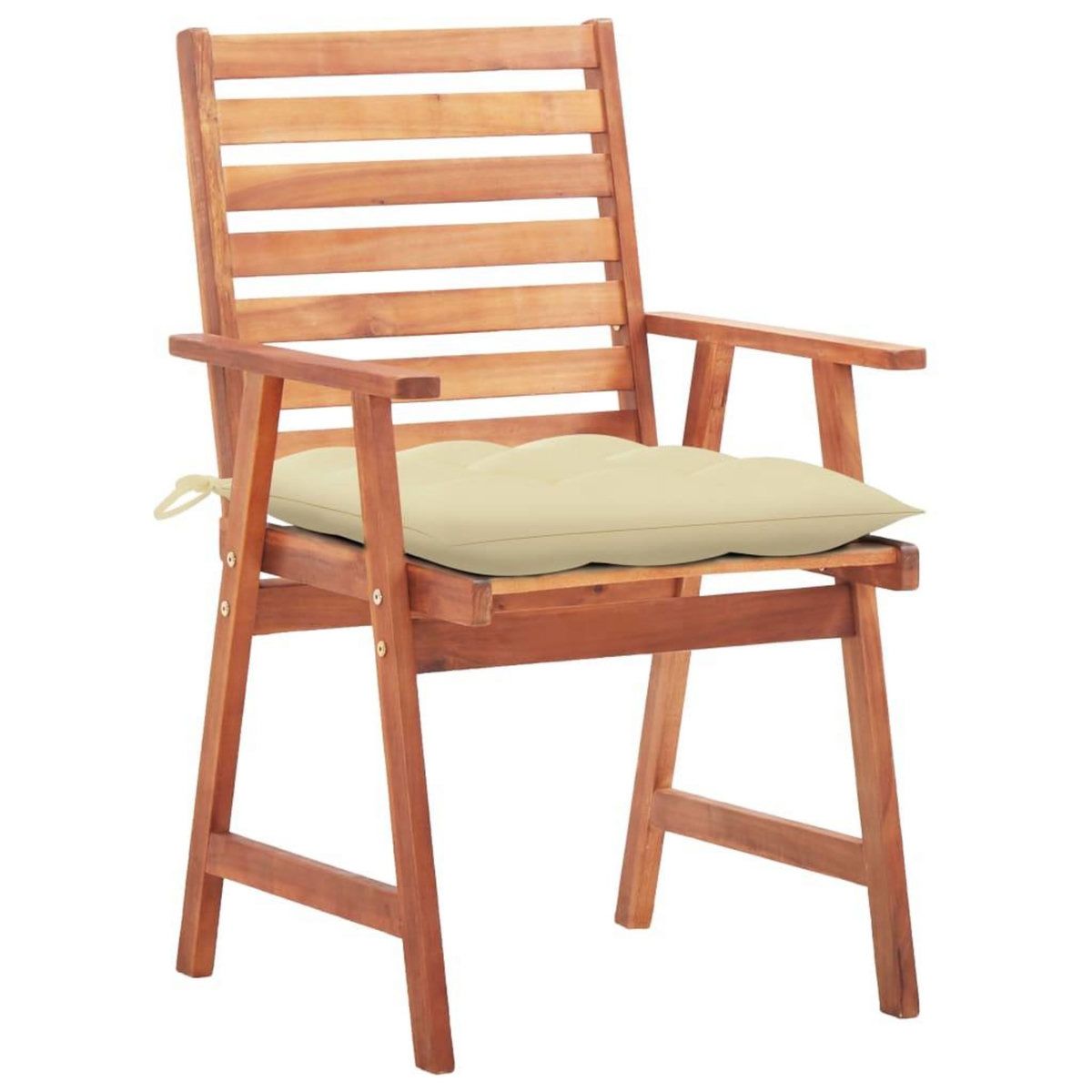 VIDAXL Chaises a manger d'exterieur lot de 2 et coussins Acacia massif
