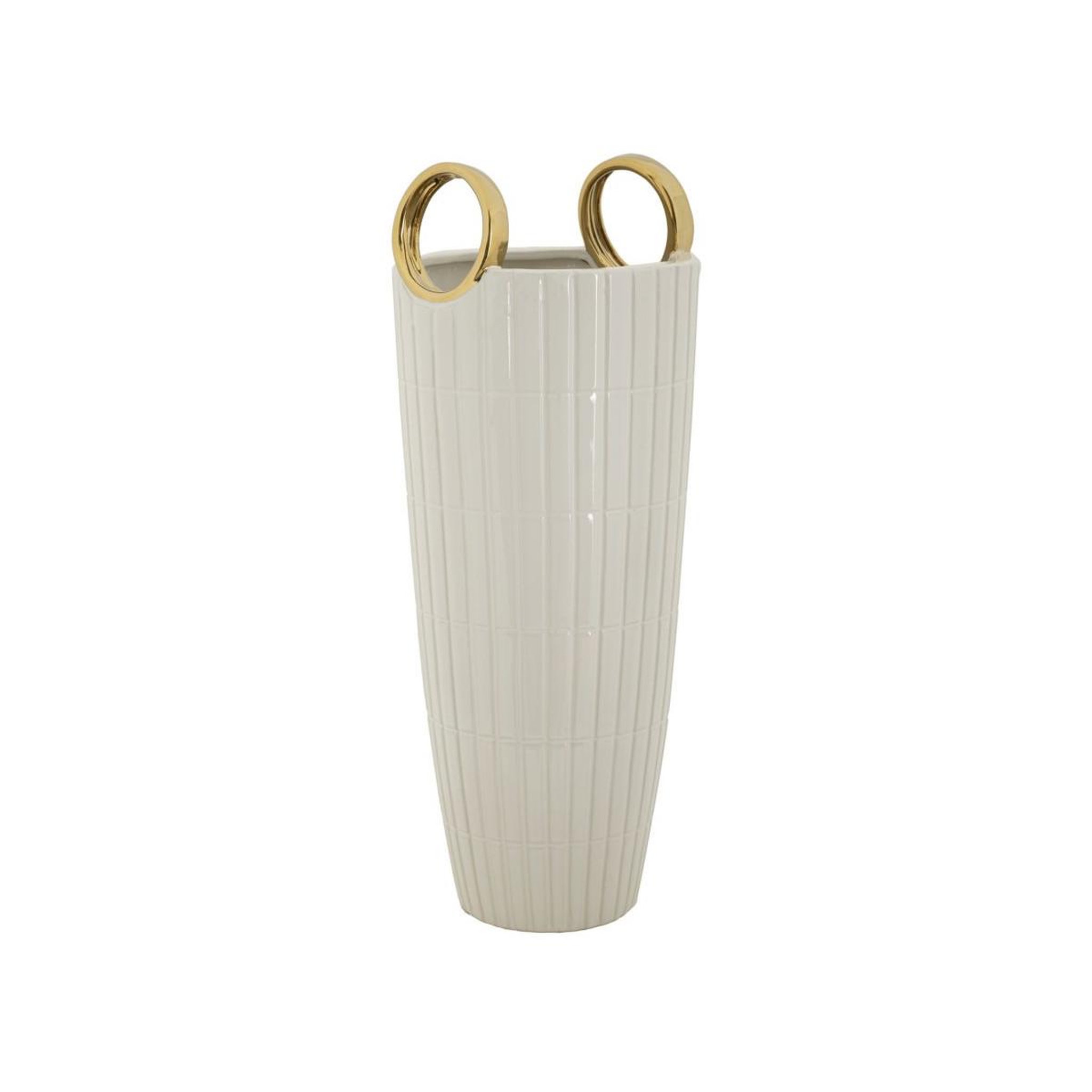 Paris Prix Vase design en céramique  shopping  45cm blanc
