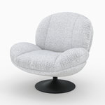 Rendez vous déco Fauteuil pivotant en tissu bouclé gris chiné-Ricci