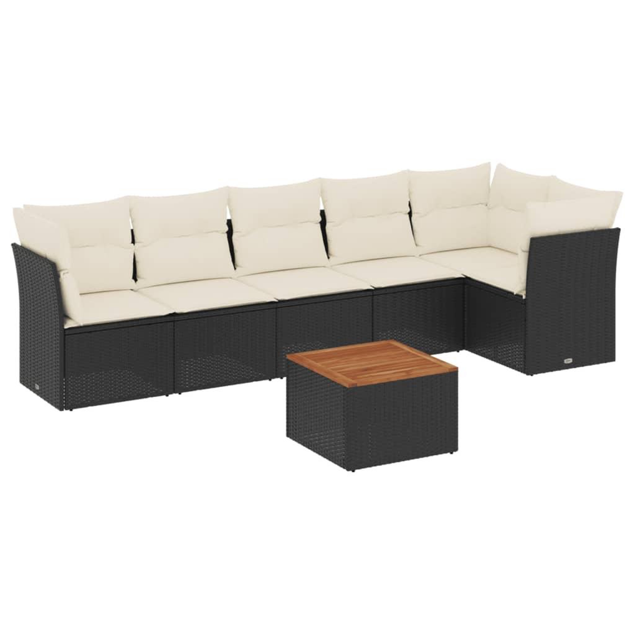 Voir la diapositive 2 : VIDAXL Salon de jardin 7 pcs avec coussins noir resine tressee