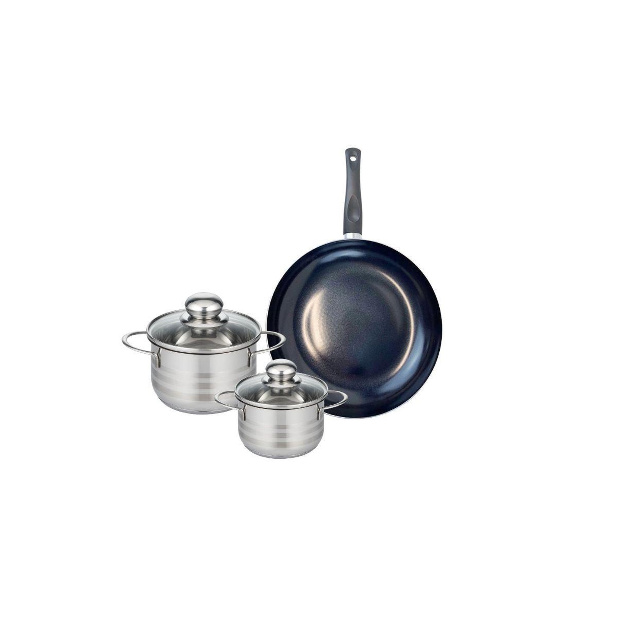 ELO Ensemble de 1 poêle de cuisson 24 cm et 2 faitouts 12 et 14 cm elo prima brillant
