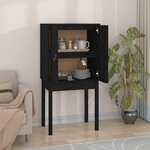 VIDAXL Buffet haut Noir 60x40x120 cm Bois massif de pin