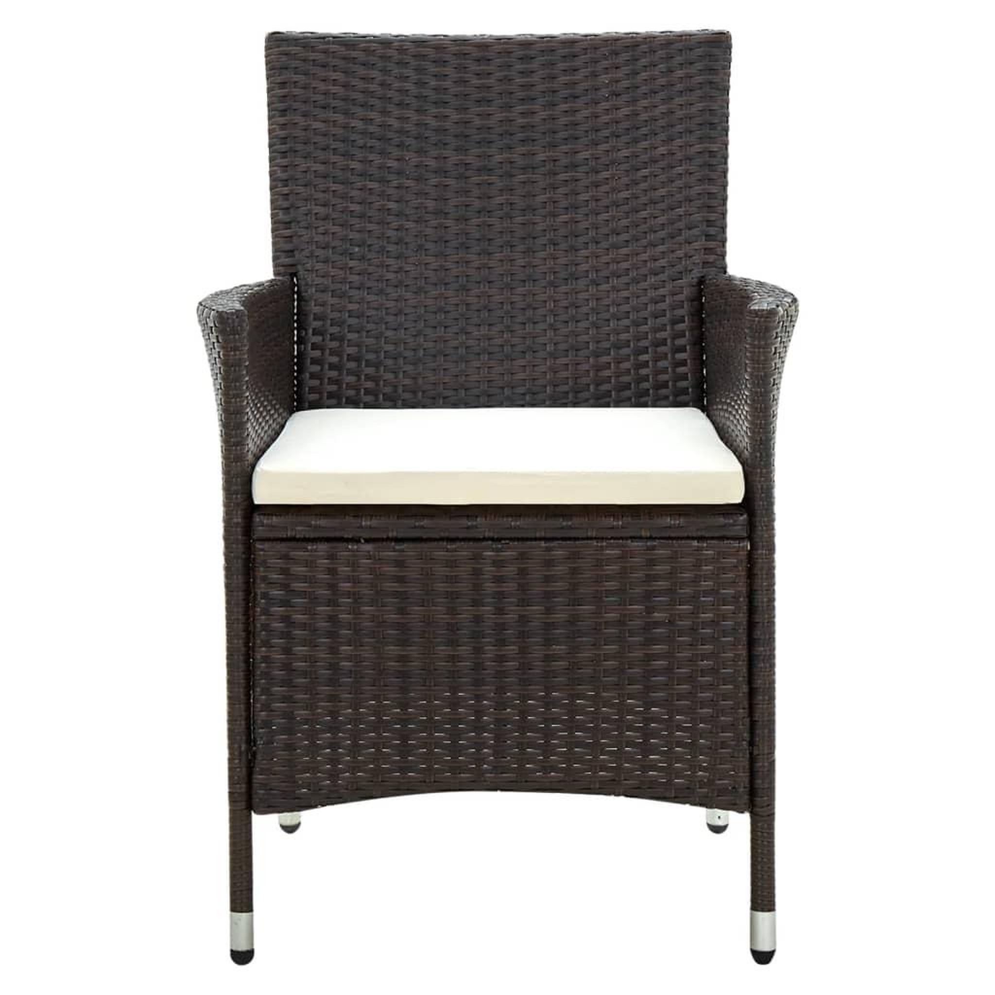 Voir la diapositive 3 : VIDAXL Chaises de jardin avec coussins lot de 4 Resine tressee Marron