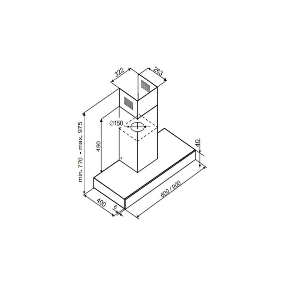 De Dietrich Hotte décorative murale DHB4674X