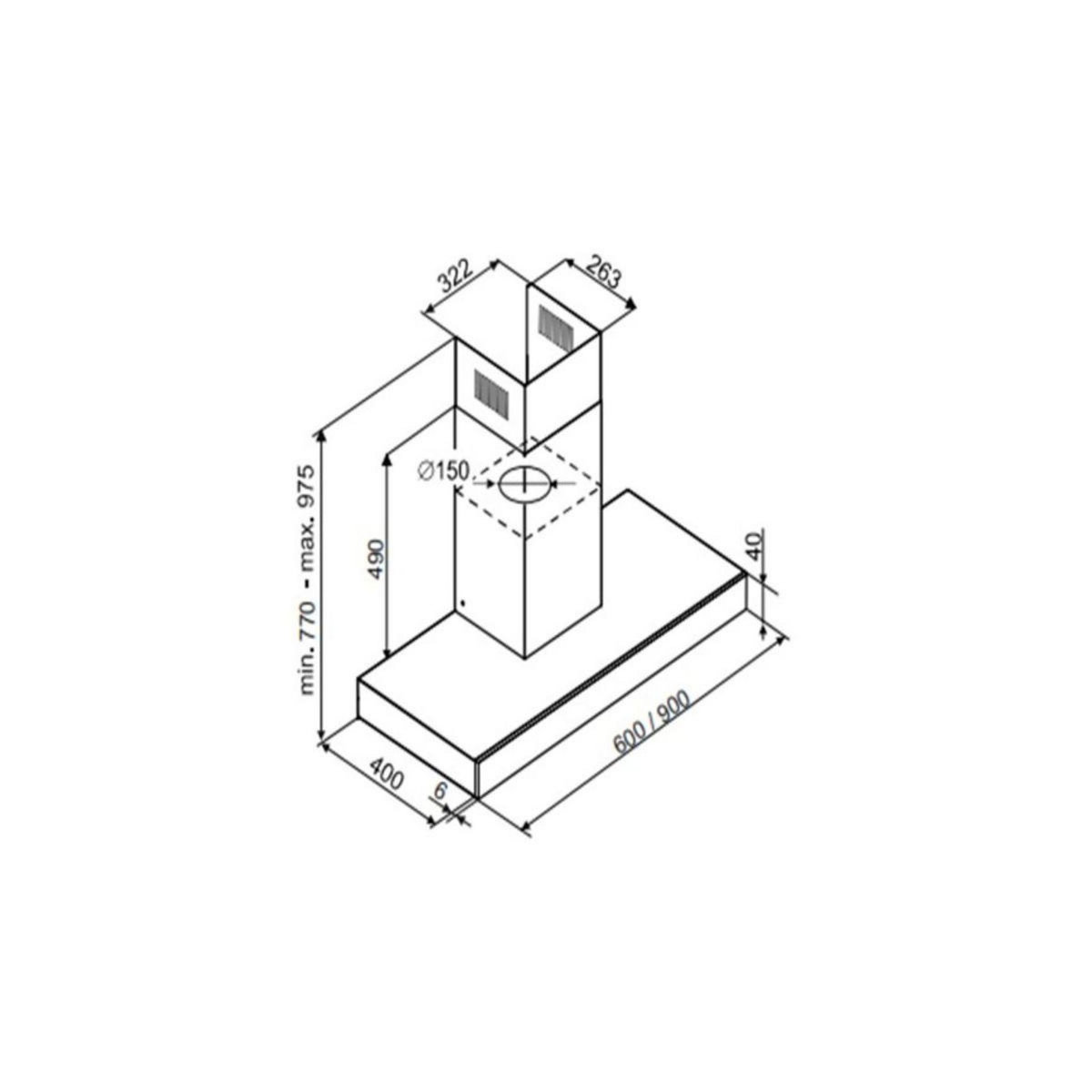 De Dietrich Hotte décorative murale DHB4674X