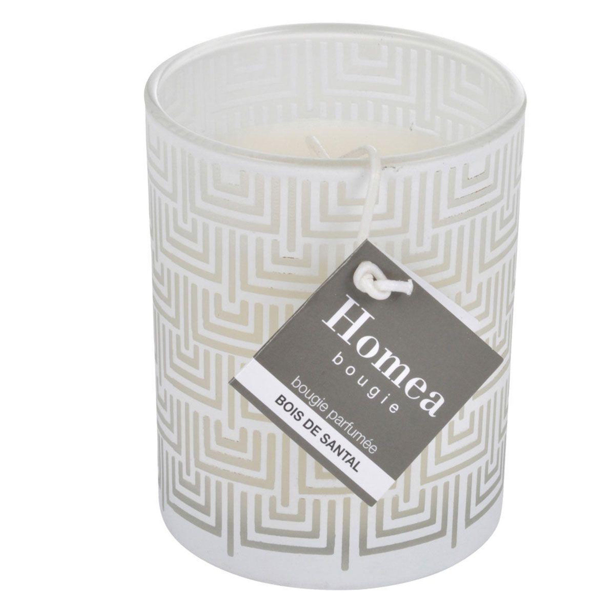 Voir la diapositive 2 : Douceur d'Intérieur Bougie parfumée  graphic ethnic  8cm blanc