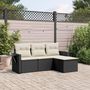 Voir la diapositive 1 : VIDAXL Salon de jardin 4 pcs avec coussins noir resine tressee