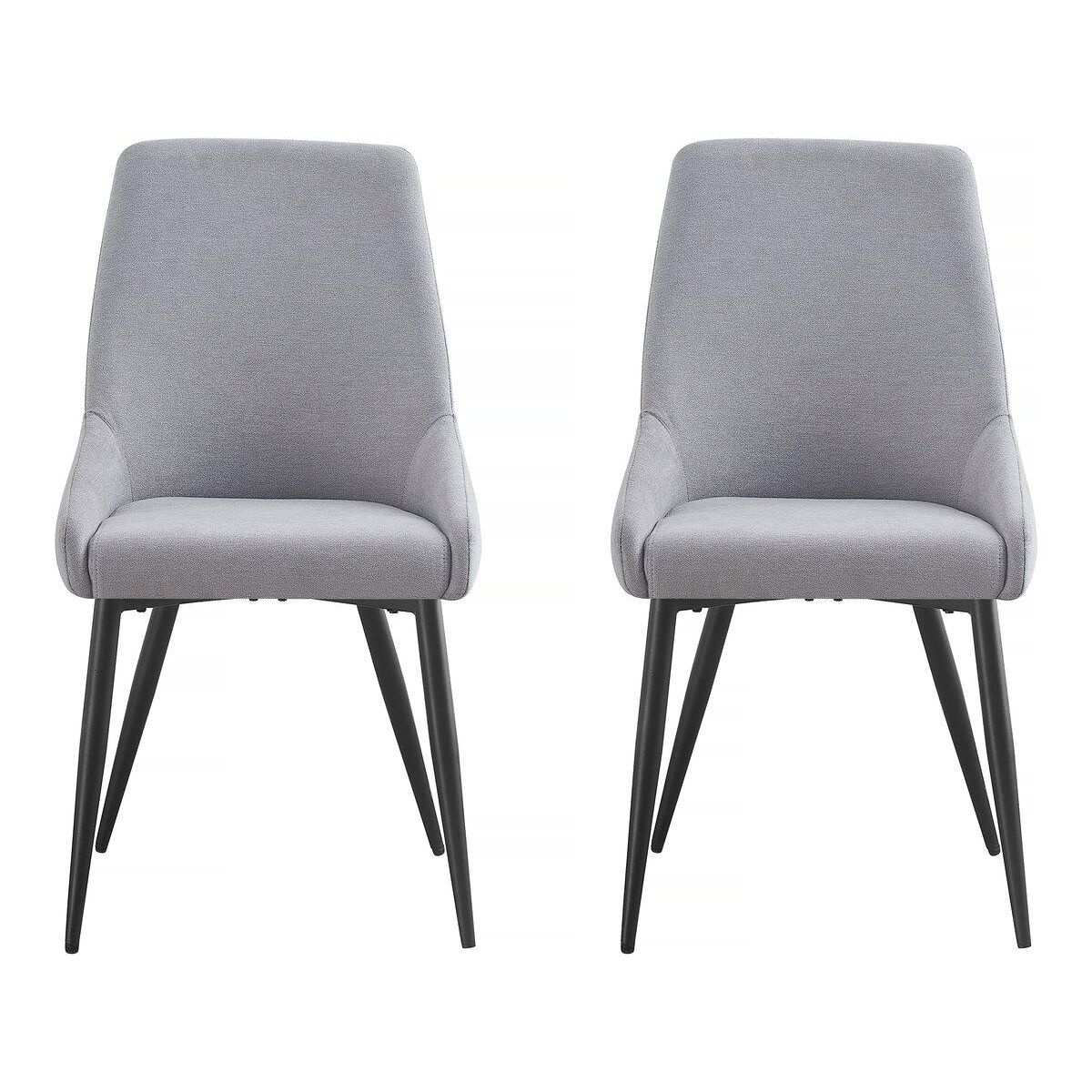 Habitat et Jardin Lot de 2 Chaises en tissu  Lyne  - Gris