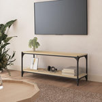 VIDAXL Meuble TV Chene sonoma 100x33x41 cm Bois d'ingenierie et acier