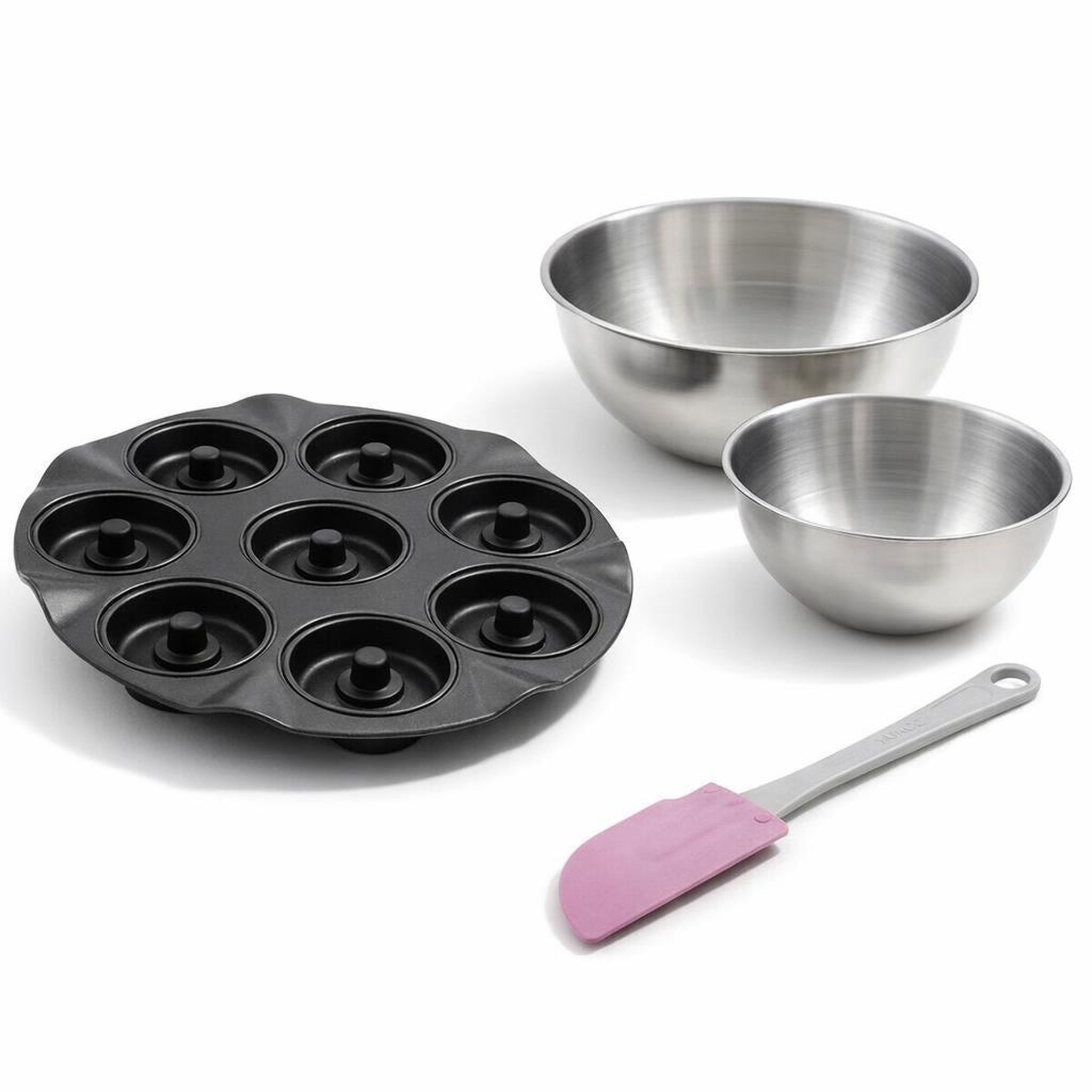 ZENKER Set de 4 ustensiles de pâtisserie moule à gâteaux 2 bols et spatule black mettallic black mettallic zenker  black mettallic