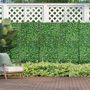Voir la diapositive 2 : OUTSUNNY Haie artificielle feuilles de laurier - treillis extensible - brise-vue canisse végétale feuillage réaliste 12 panneaux 50L x 50l cm PE vert