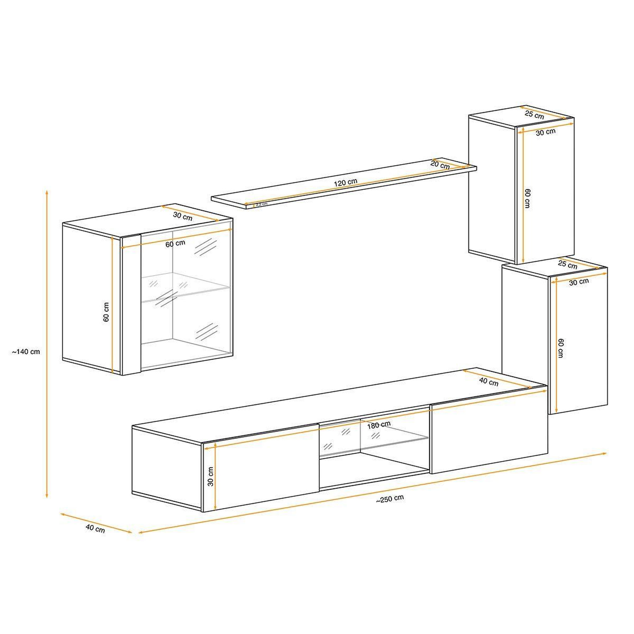 Voir la diapositive 3 : Paris Prix Ensemble meuble tv design  switch xxiii  250cm noir
