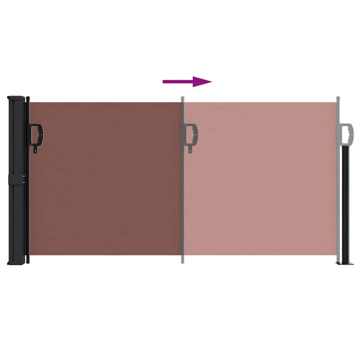 VIDAXL Auvent lateral retractable marron 100x500 cm