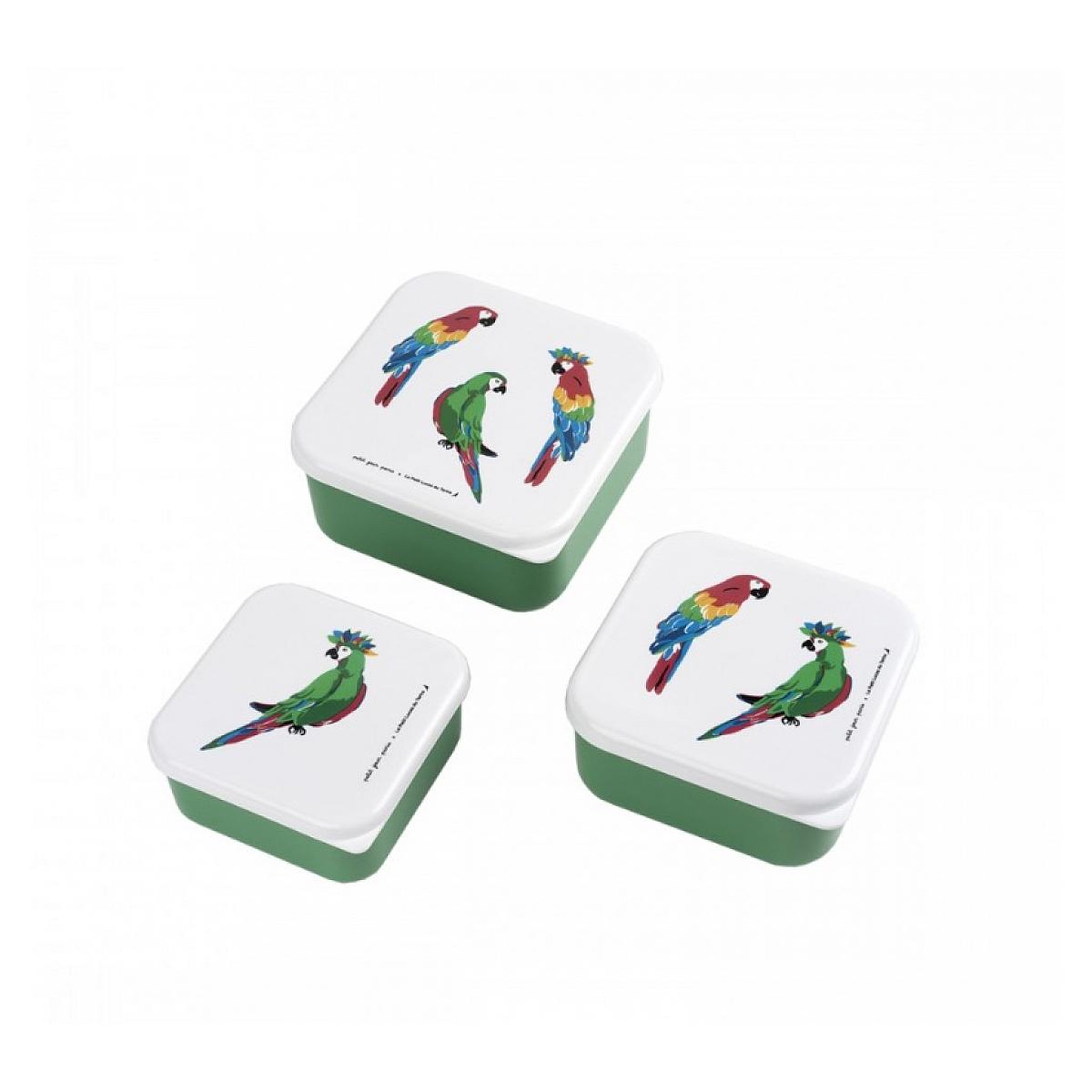 Petit Jour Set de 3 lunch box Les perroquets