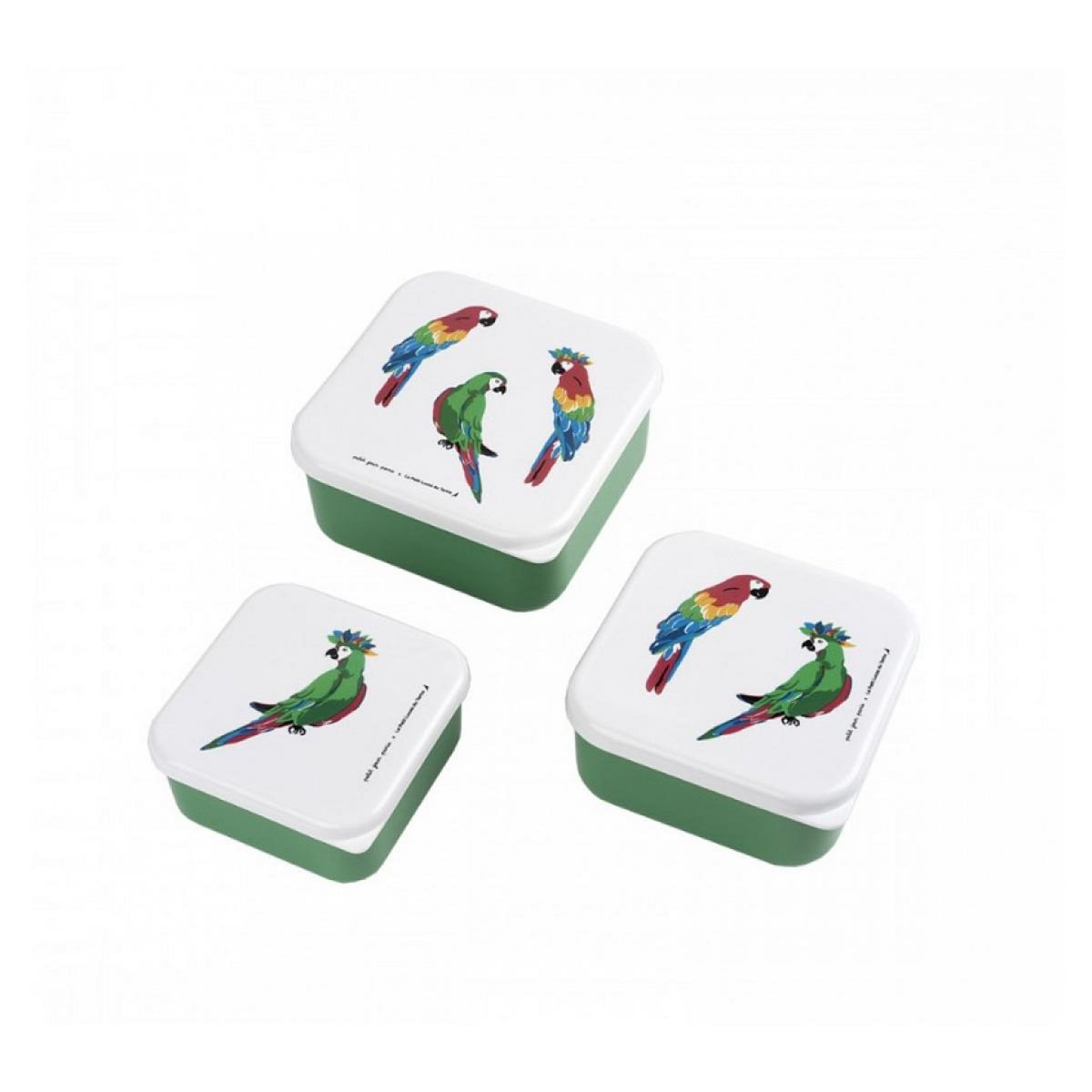 Petit Jour Set de 3 lunch box Les perroquets